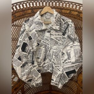 Ashley Vintage Charm Newspaper Print Jacket